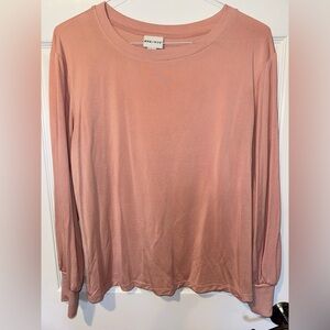 Ava & Viv Long Sleeve Crewneck Top - Rose Taupe